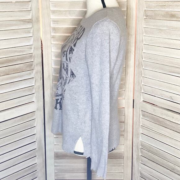 Lisa Todd Heather Gray Zoltar Speaks Fortune Teller 100% Cashmere Sweater S - Picture 3 of 11